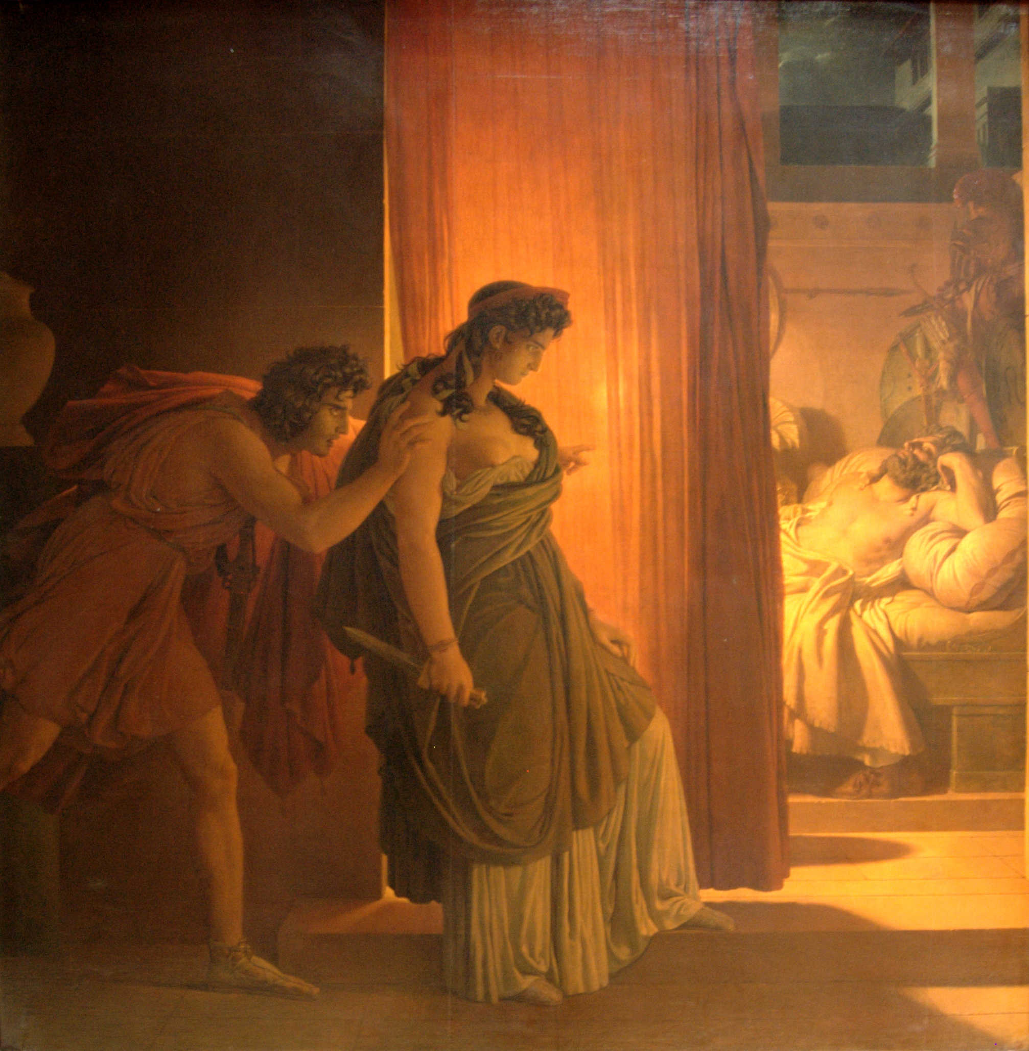 Pierre-Narcisse Guérin: Klytaimestra zögert vor der Tötung des schlafenden Agamemnon